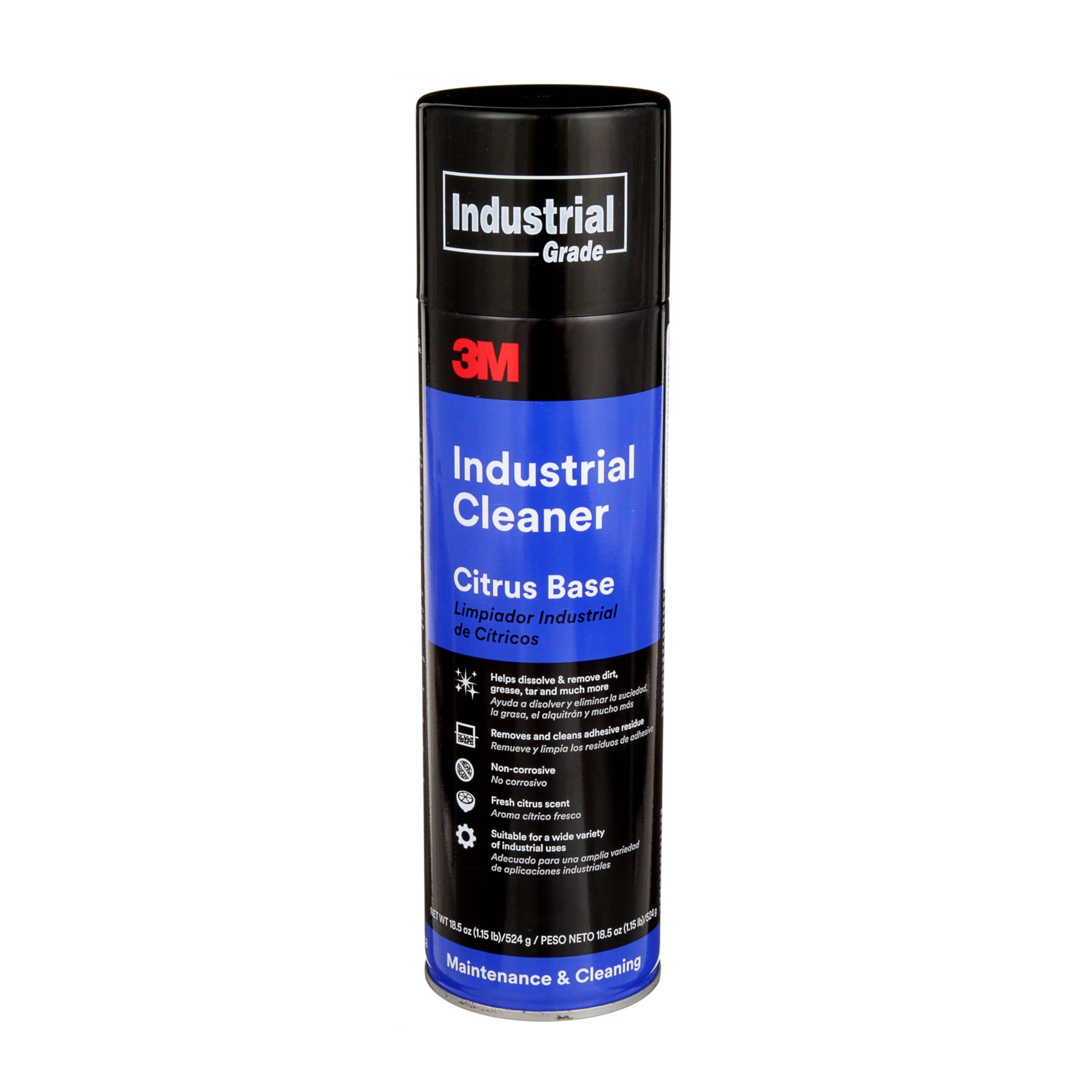 3M Industrial Cleaner and Degreaser, Citrus Base, Net Wt 18.5 oz, Removes Sticky Residue, Dirt, Grease, Grime, Tar, Oil and Ink in Seconds, Non-Corrosive