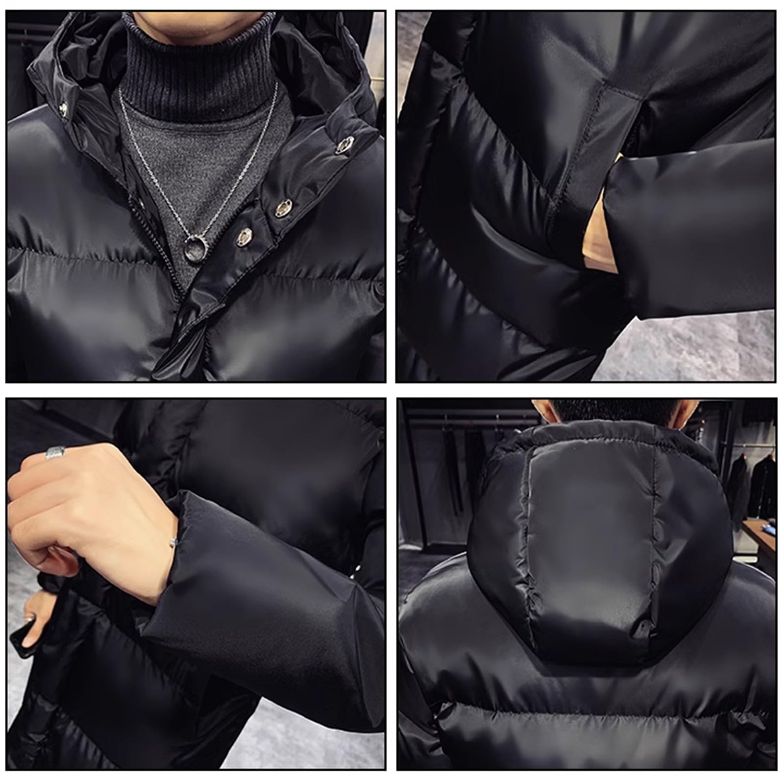 Piumino con cappuccio da uomo, cappotti lunghi trapuntati da uomo leggero piumino parka giacche antivento piumino lungo inverno caldo piumini lunghi piumini impermeabili cappotti invernali