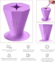 Vista 3 de iVyne Gem - Colector de desechos de vinilo con succión y soporte para herramientas de deshierbe para vinilo (morado)