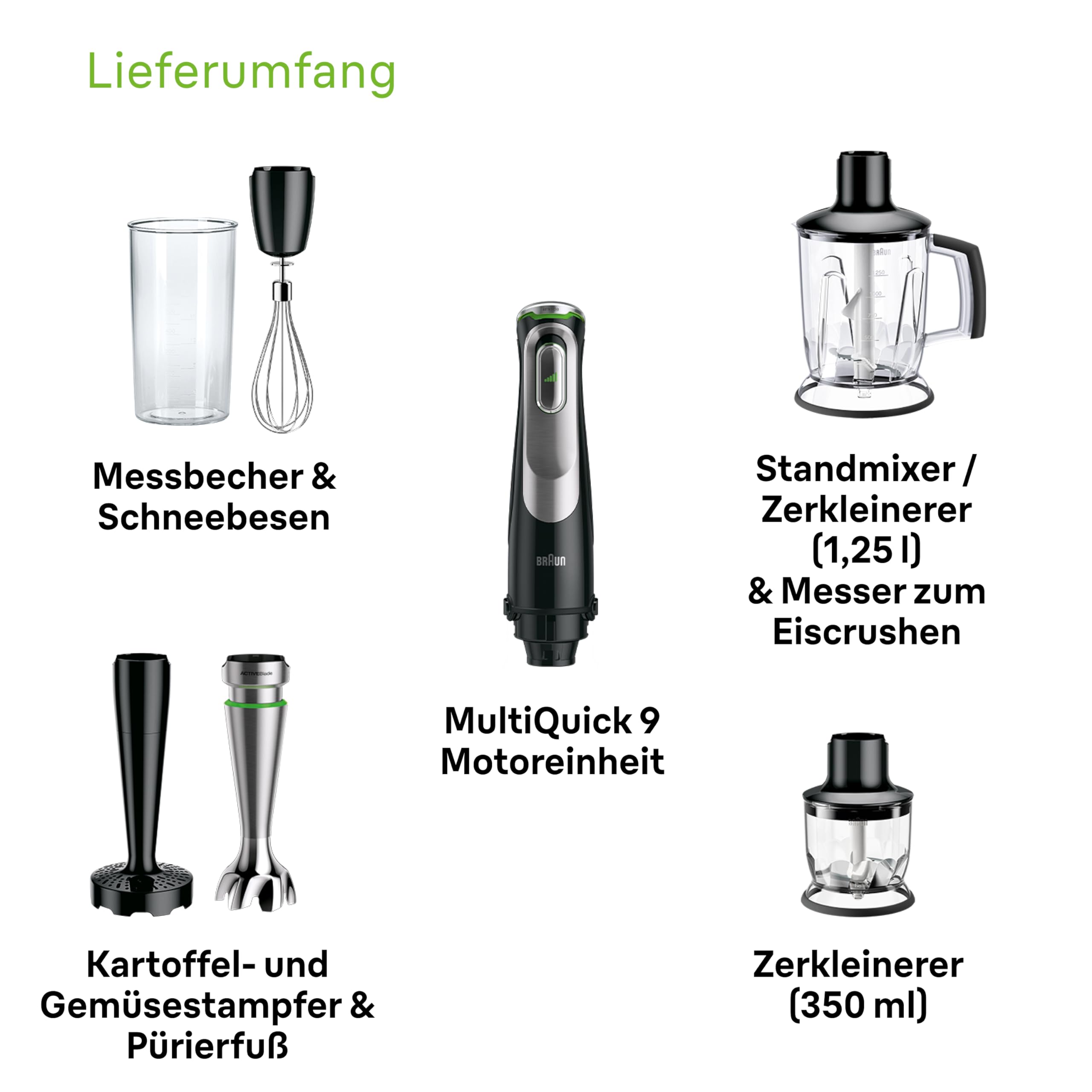 Braun MultiQuick 9 - Stabmixer 1200W mit Standmixer-Aufsatz Schwarz 1.25 l – Bild 7
