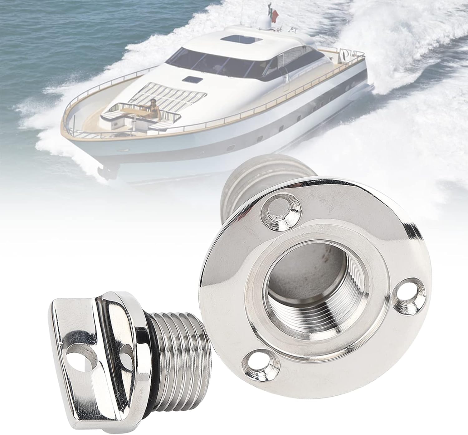 Agatige Boat Slab Drain Plug, Stainless Steel Oval Garboard Drain Plug