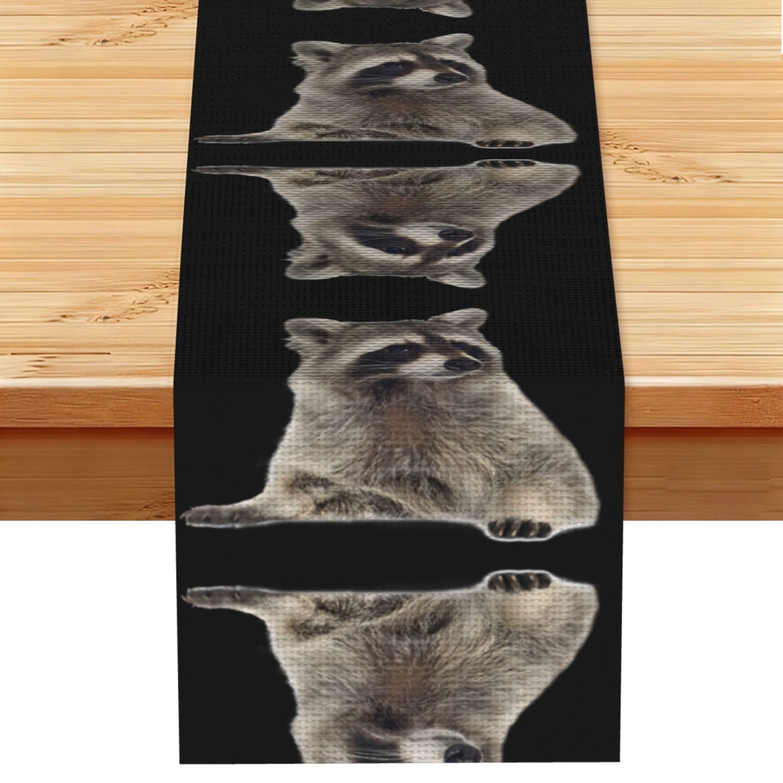 Hairy raccoon Linen Feel Table Runner Wedding Party Home Decoration