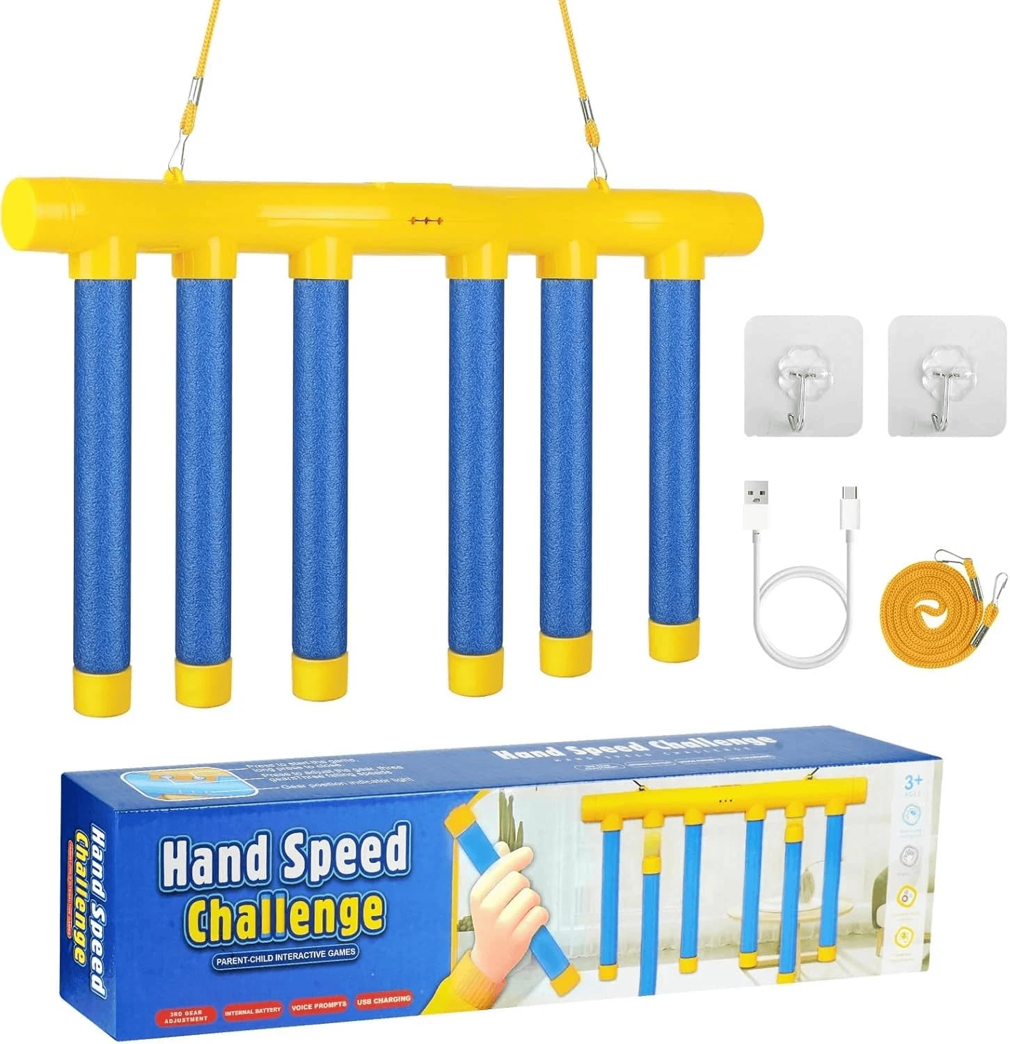 Catching Sticks Game for Kids & Adults Adjustable 3-Speed Reaction Training Toy Hand-Eye Coordination Drop Stick Challenge 2 Player Family Party Game Gift for Boys Girls Age 6+ Catchy Stick for Game.
