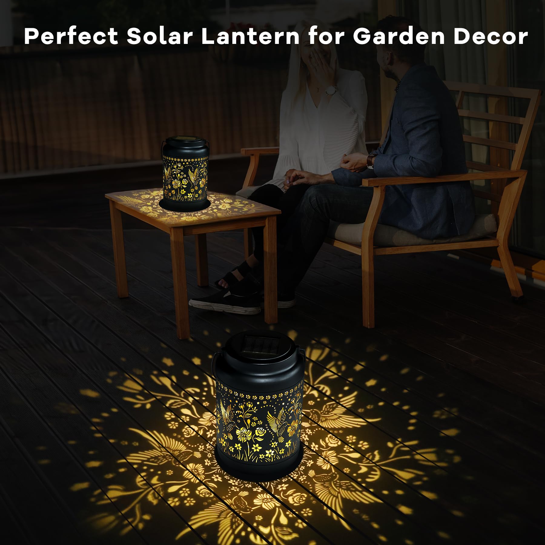 Solarlaternen für den Außenbereich, wasserdicht, hängende Laterne, Kolibri-Gartendekoration, Metall-LED-Licht für Hof, Terrasse, Rasen, Weg, Landschaft, Hinterhof, Gartenarbeit, Geschenke für
