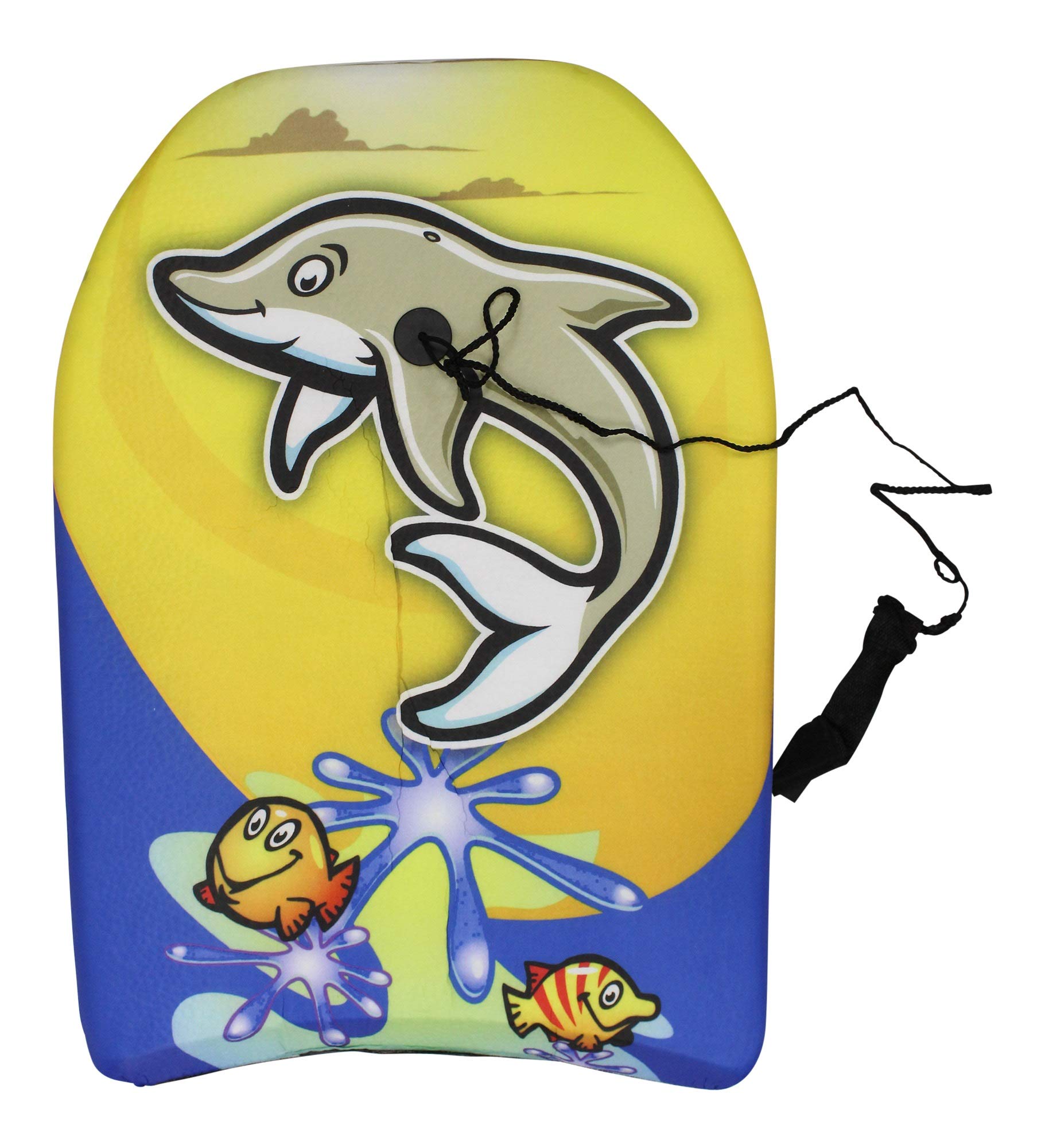 Koopp 25" Boogie Board Bodyboard Surf Float for Kids with Leash & Leash Plug - Lightweight and Durable Foam Board for Kids/Teenagers - Perfect for Beach, Ocean and Pool Fun