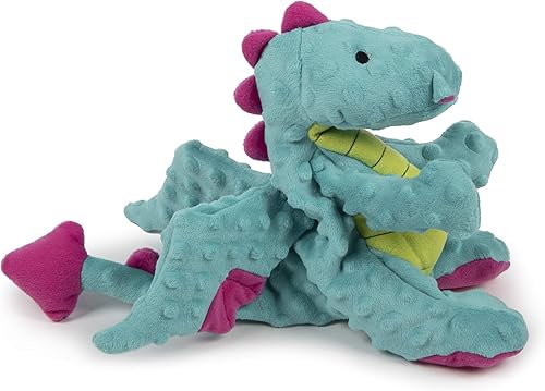 Vista 161 de goDog - Dragón de juguete, grande, resistente, con tecnología Chew Guard, de felpa, color rosa Rosado