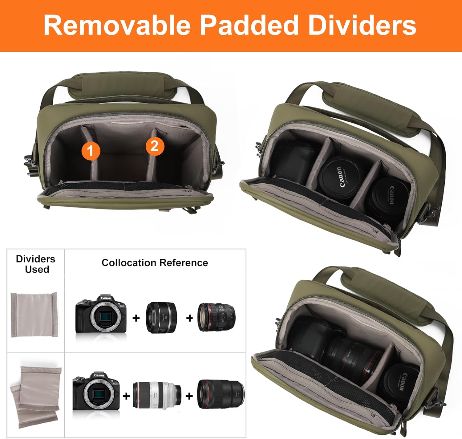 Besnfoto Camera Bag Crossbody Waterproof Sling Purse Case Small Photography Shoulder Messenger Bag Backpack with Tripod Holder for DSLR SLR Mirrorless Camera