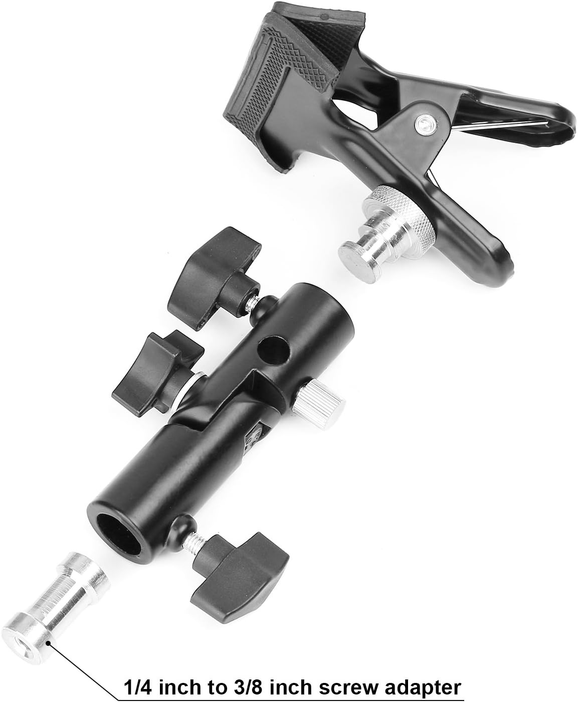 Anwenk Reflector Stand Holder Light Stand Bracket Mount Umbrella Bracket Photography Studio Heavy Duty Metal Clamp Holder for Reflector 2Pack