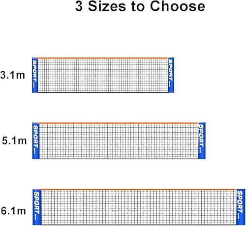 Miniatura 7 de Red de pickleball de bádminton, repuesto de red de bádminton de poliéster, red de entrenamiento de voleibol para niños y adultos, para tenis,