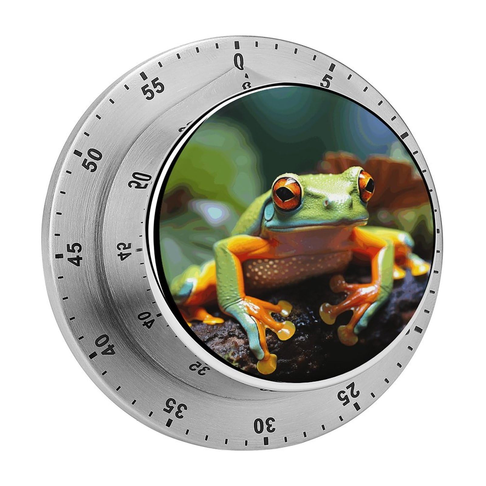 Lovely Tree Frogs Kitchen Timer 60 Minute Mechanical Countdown Timer with Alarm No Batteries Required Waterproof Stainless Steel Cooking Timers for Cooking Baking Meeting