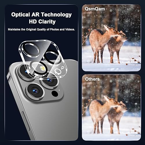 Miniatura 6 de QsmQam Paquete de 3 protectores de pantalla para iPhone 15 Pro Max de 6.7 pulgadas con 3 protectores de lente de cámara, vidrio templado Ultra HD,