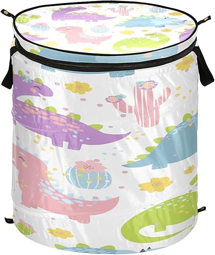 Hamper outdoor collapsible decorative baskets for toys Cartoon Kawaii Dinosaur Purple Western Cactus Sweet Pink,cesta de ropa sucia para