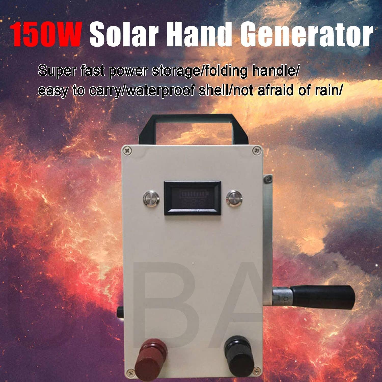 Generatore Portatile a manovella 150W AC110V / 220W DC12V Uscita dinamotore di Emergenza con Presa USB, per Emergenza, Campeggio, interruzioni di Corrente improvvise