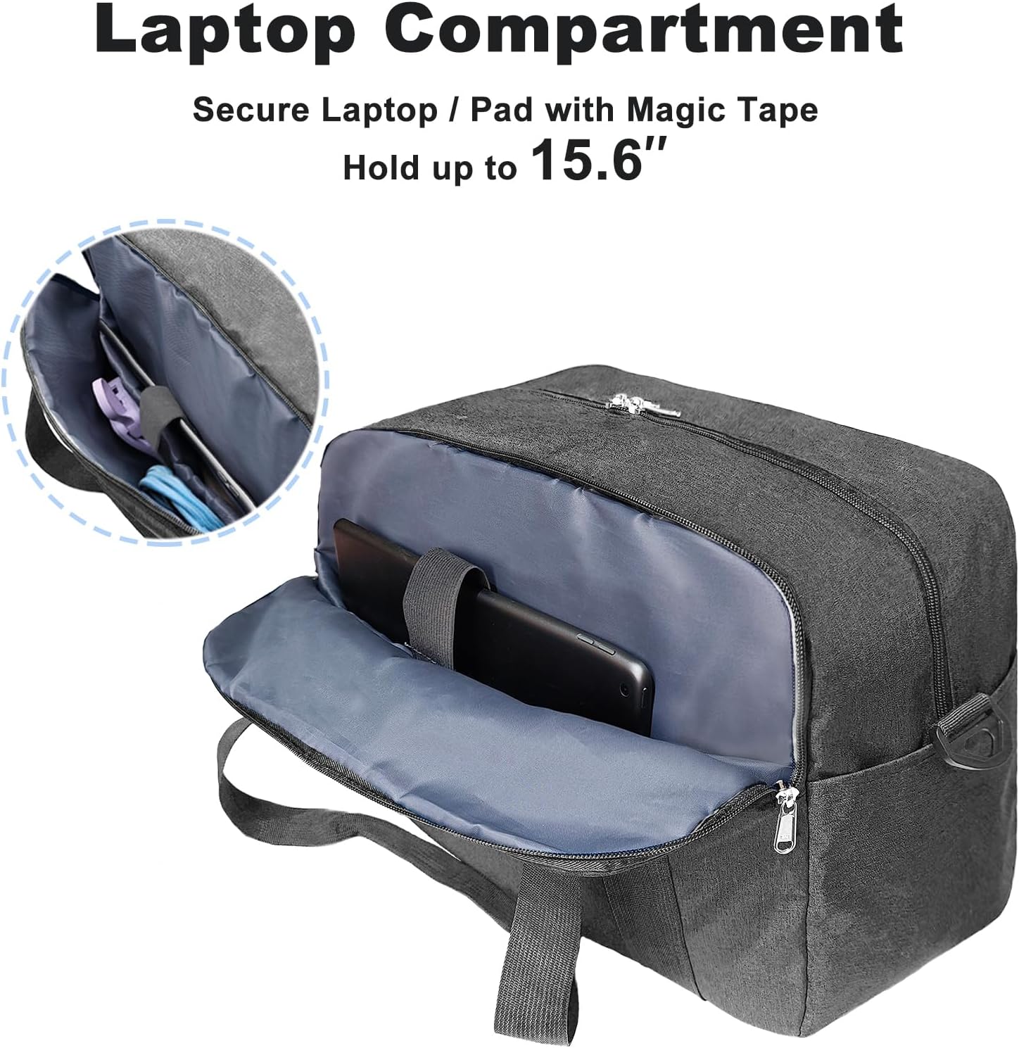 18" Small Carry on Bags for Airplanes with Laptop & Wet Compartment Underseat for Spirit Airlines Personal Item Travel Bag 18x14x8 in Duffle Gym Bag for Women Men - Image 4