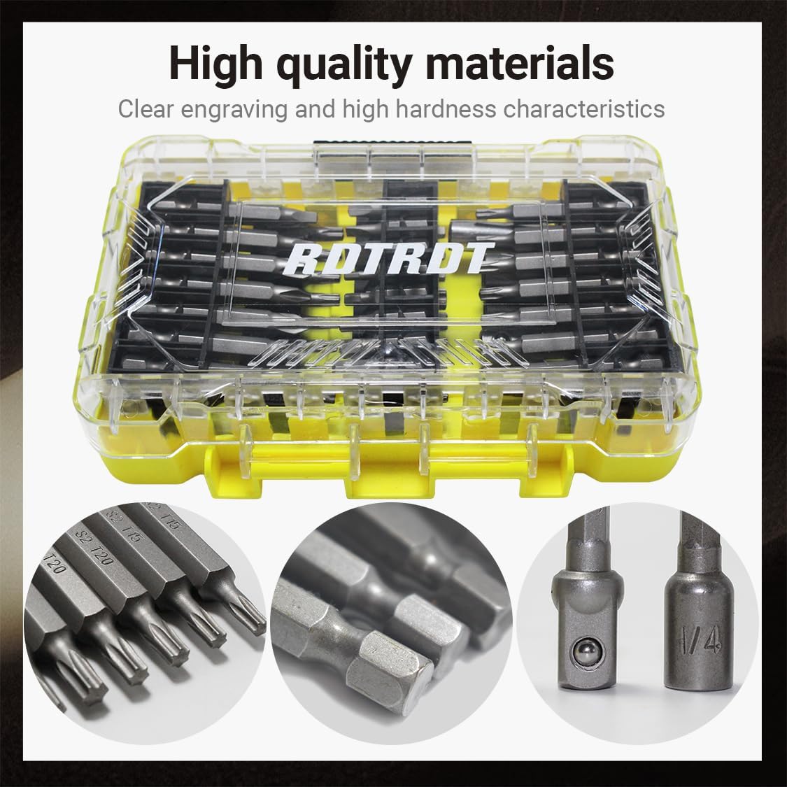 51-Piece Screwdriver Bit Set, Impact Driver Bit Set with Phillips/Slotted/Torx/Hex/Square Bits, 1/4" & 3/8" Socket Adapter, Magnetic Nut Drivers, S2 Alloy Steel for Impact Driver