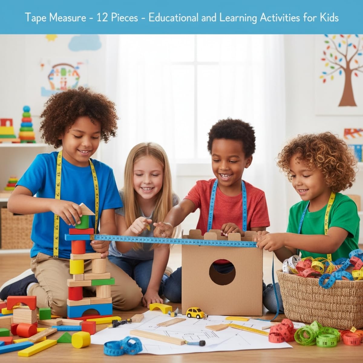 Mètre à ruban - 12 pièces - Activités éducatives et d'apprentissage pour enfants