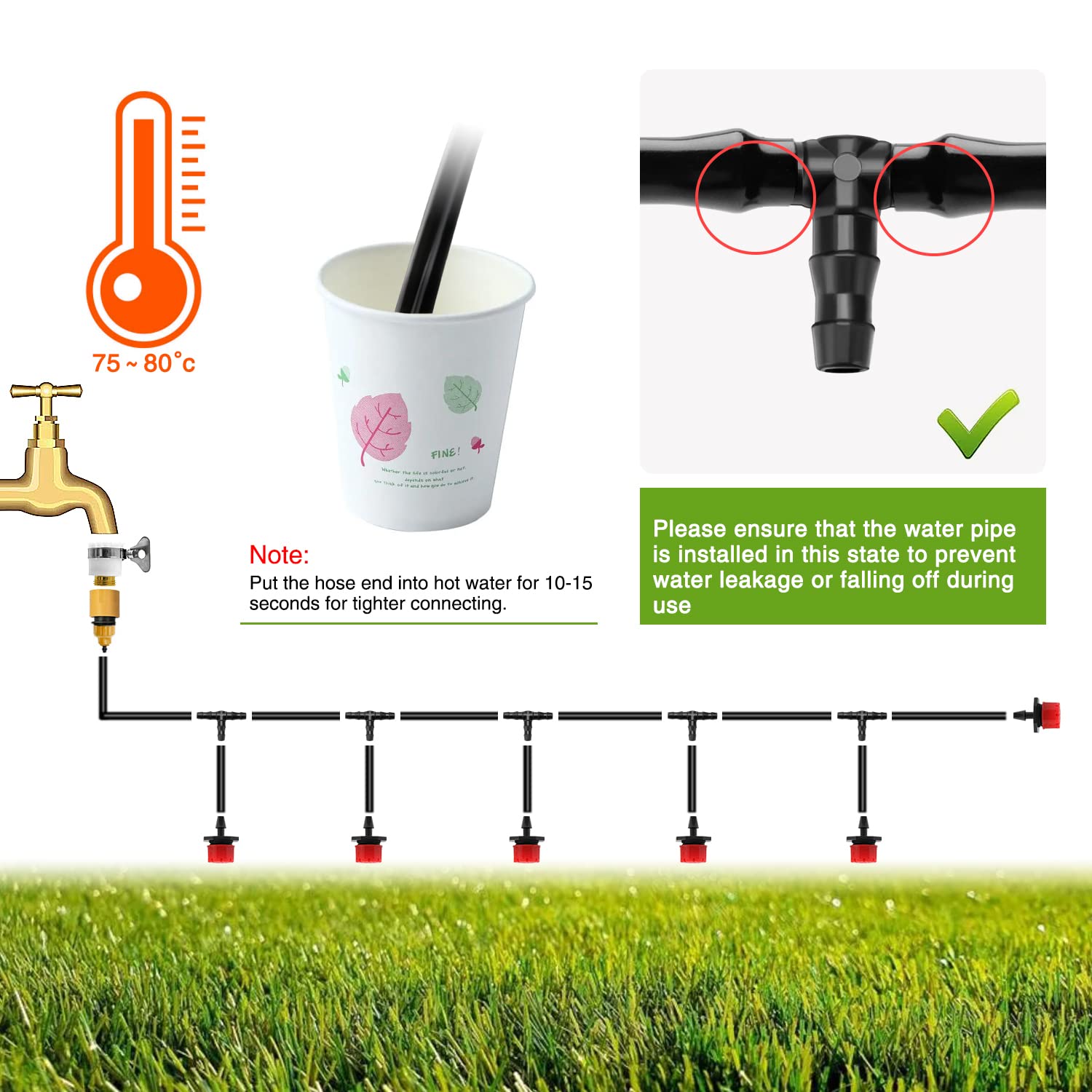 VooGenzek Raccord de Tuyau Tee Plastique 4/7 mm pour Irrigation Jardin Arrosage