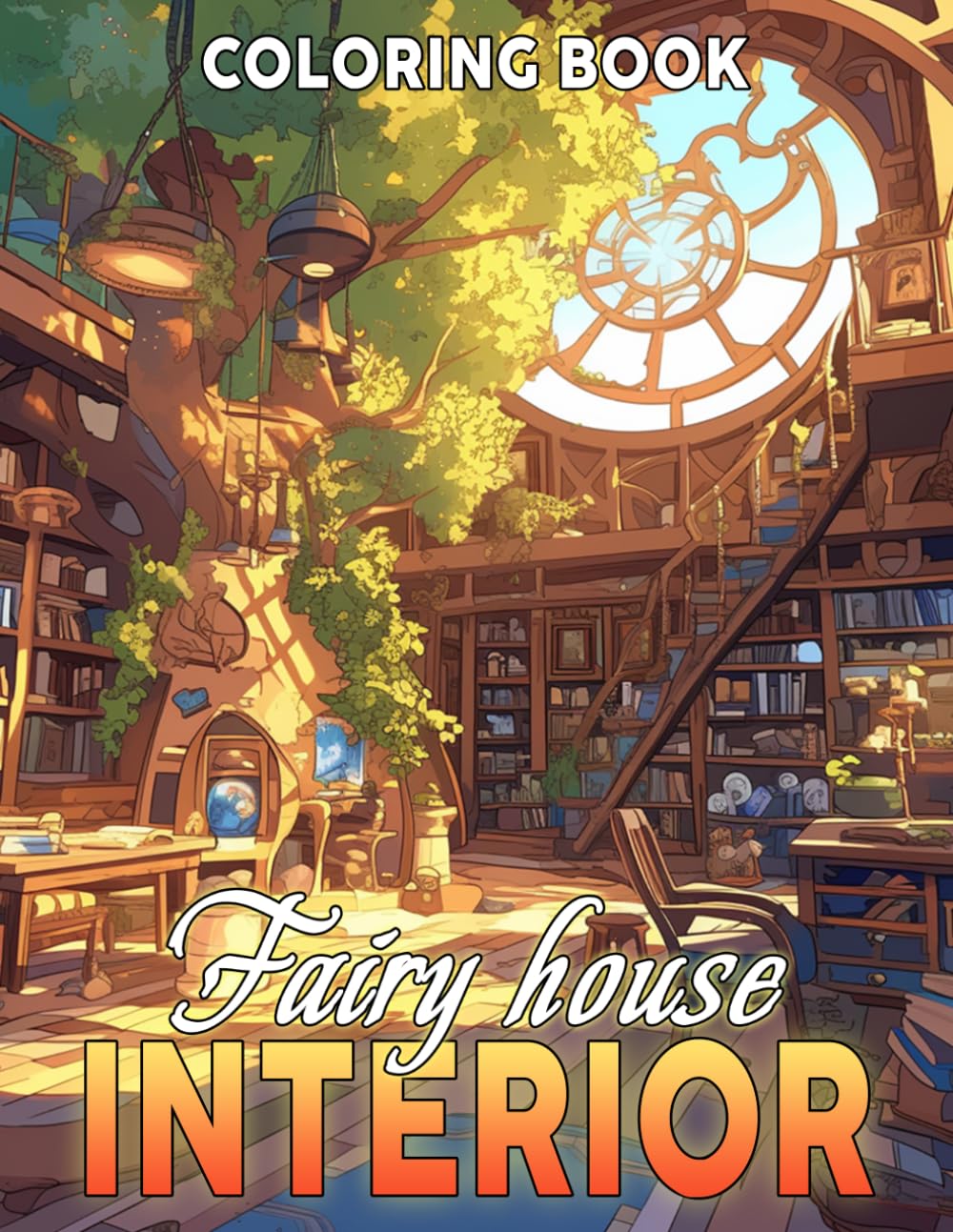 Fairy House Interior Coloring Book: Witchy Hearth Interiors Coloring Book featuring Magical Room Layouts and Simple Fantasy Decorated House Scenes for Adults