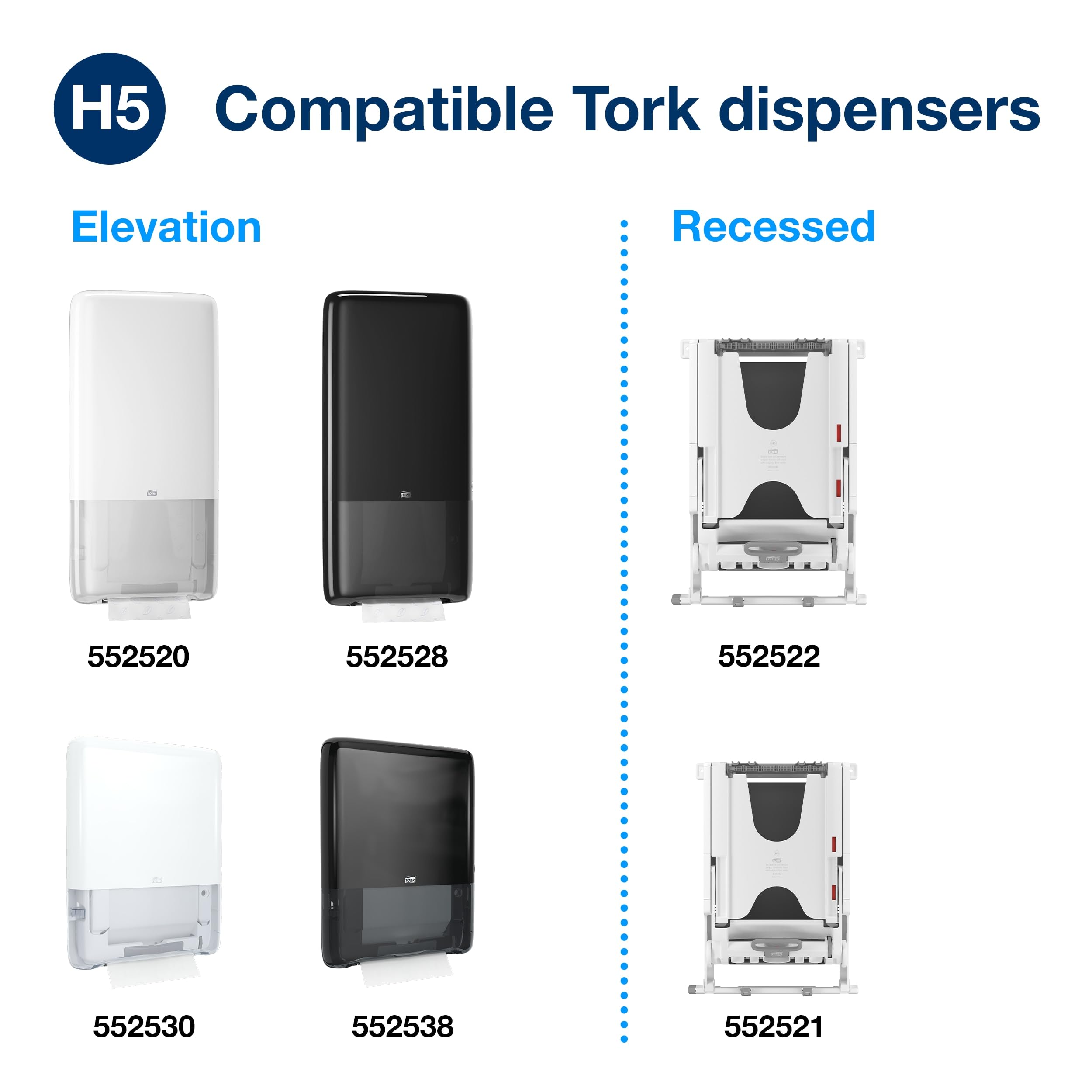 Tork PeakServe 105065 - Toalla de mano continua H5, avanzada, comprimida, 12 x 410 hojas, color blanco