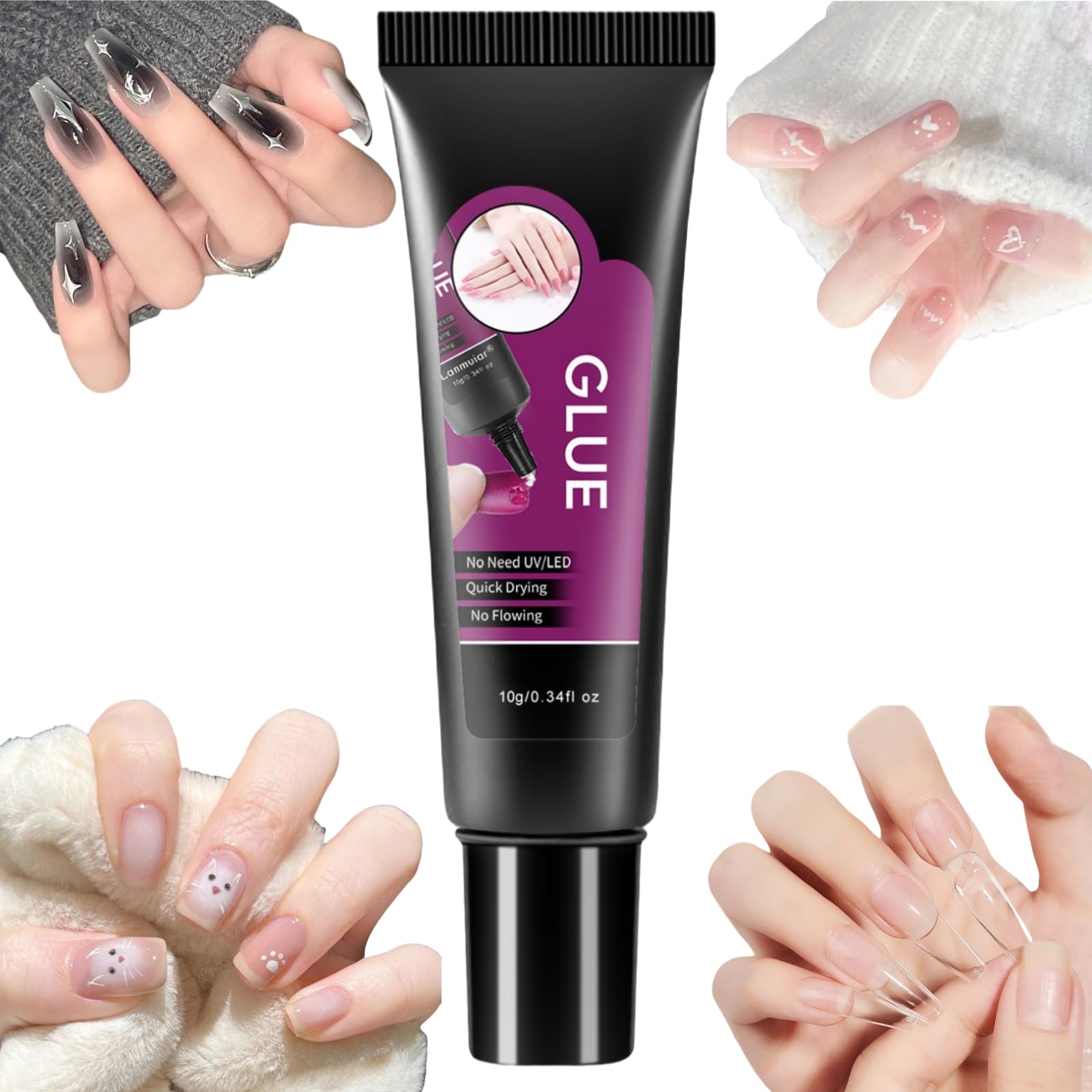 Solid Nail Glue Gel for Press on Nails - Extra Strong Gel Adhesive for Nail Tips - 10g