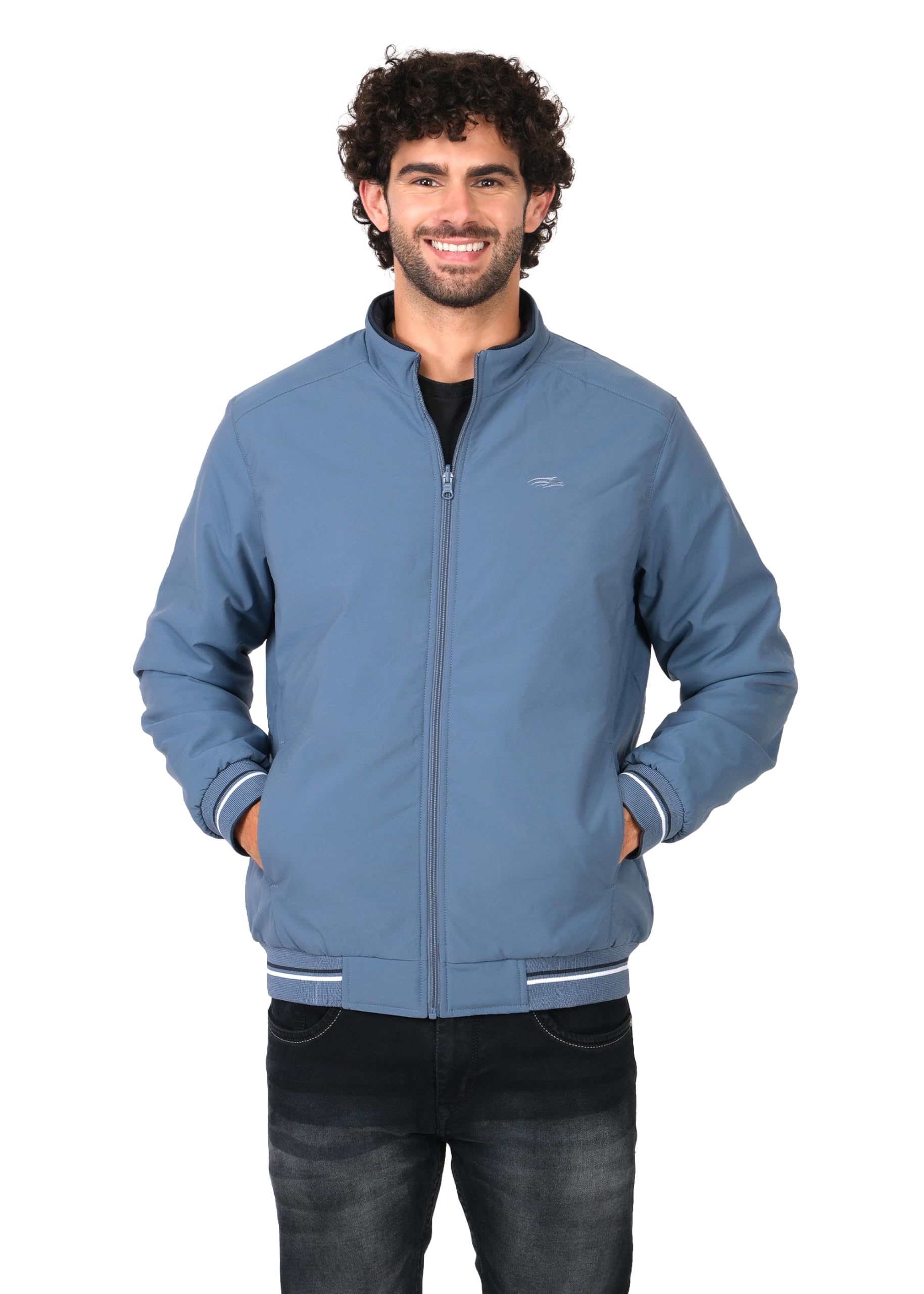 Buy PERF Men's Reversible Jacket, Sky Blue/Navy, Stylish
