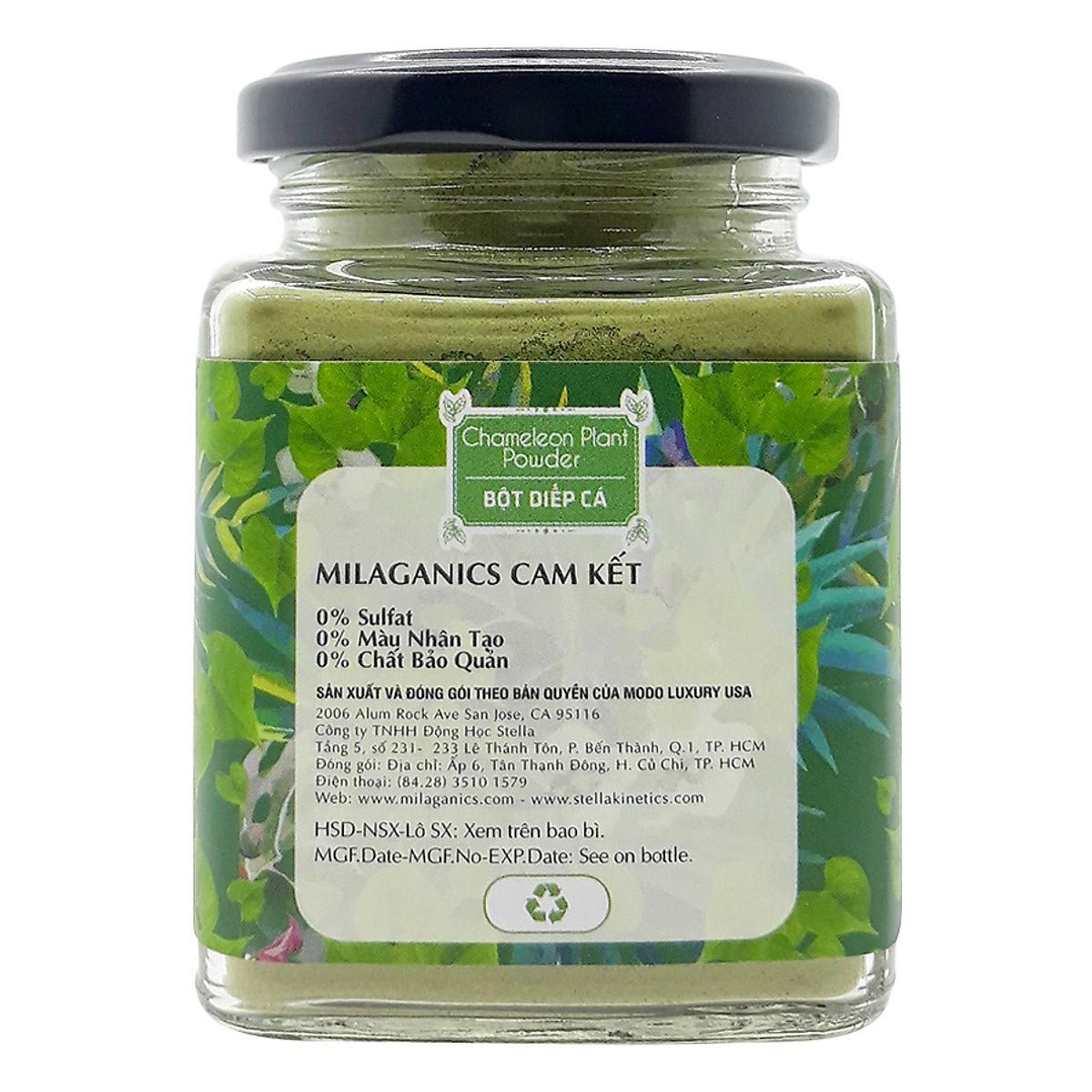 100Gram - Bot Rau Diep Ca Ho Tro Giam Mun Viem, Se Khit Lo Chan Long