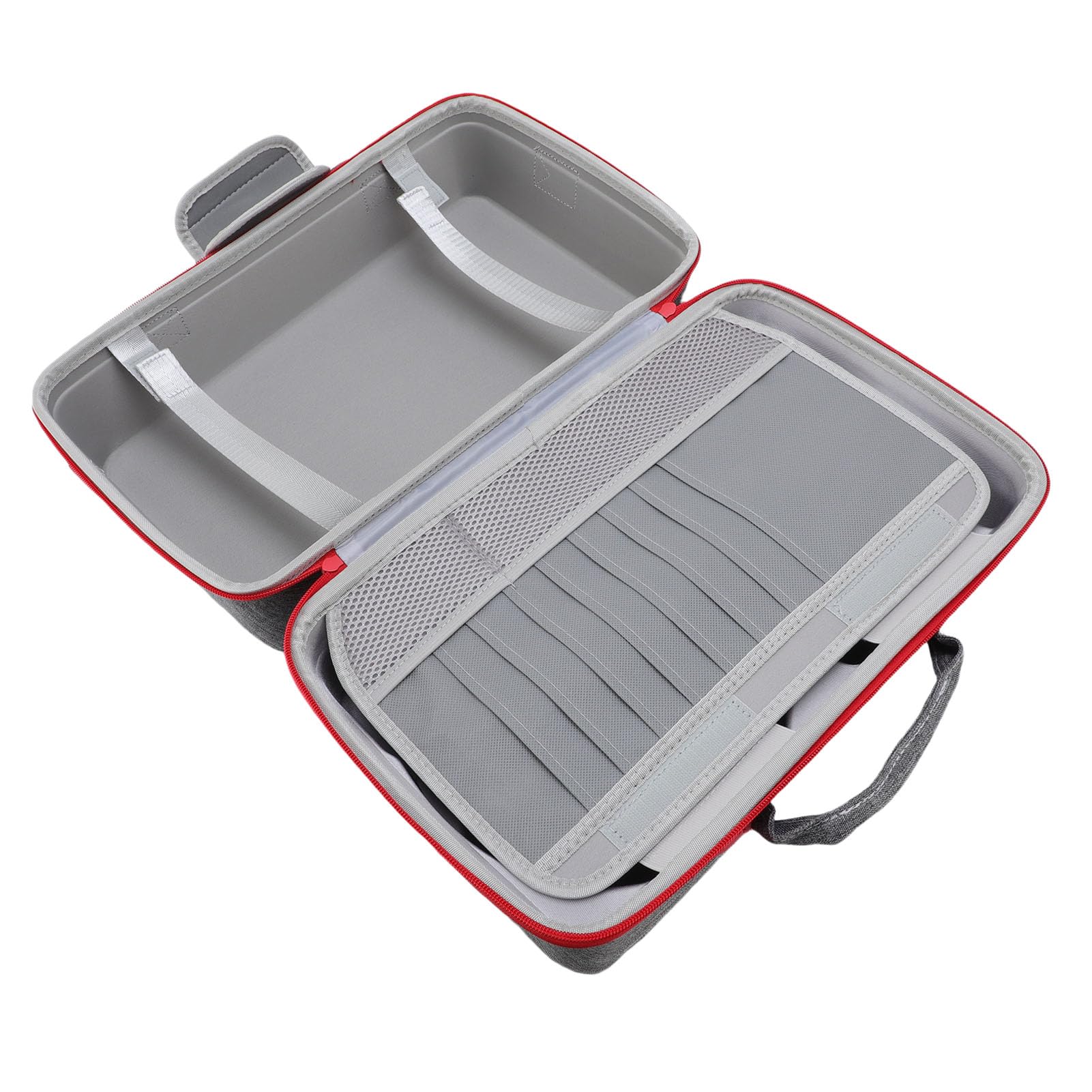 Rcniso Sac de Voyage Protecteur de Console pour éviter Les Secousses, Grande Console Réglable, Sac de Transport, Plaque de Protection Tampon, 2 Espaces de Rangement, Portable pour Contrôleur (Gris)