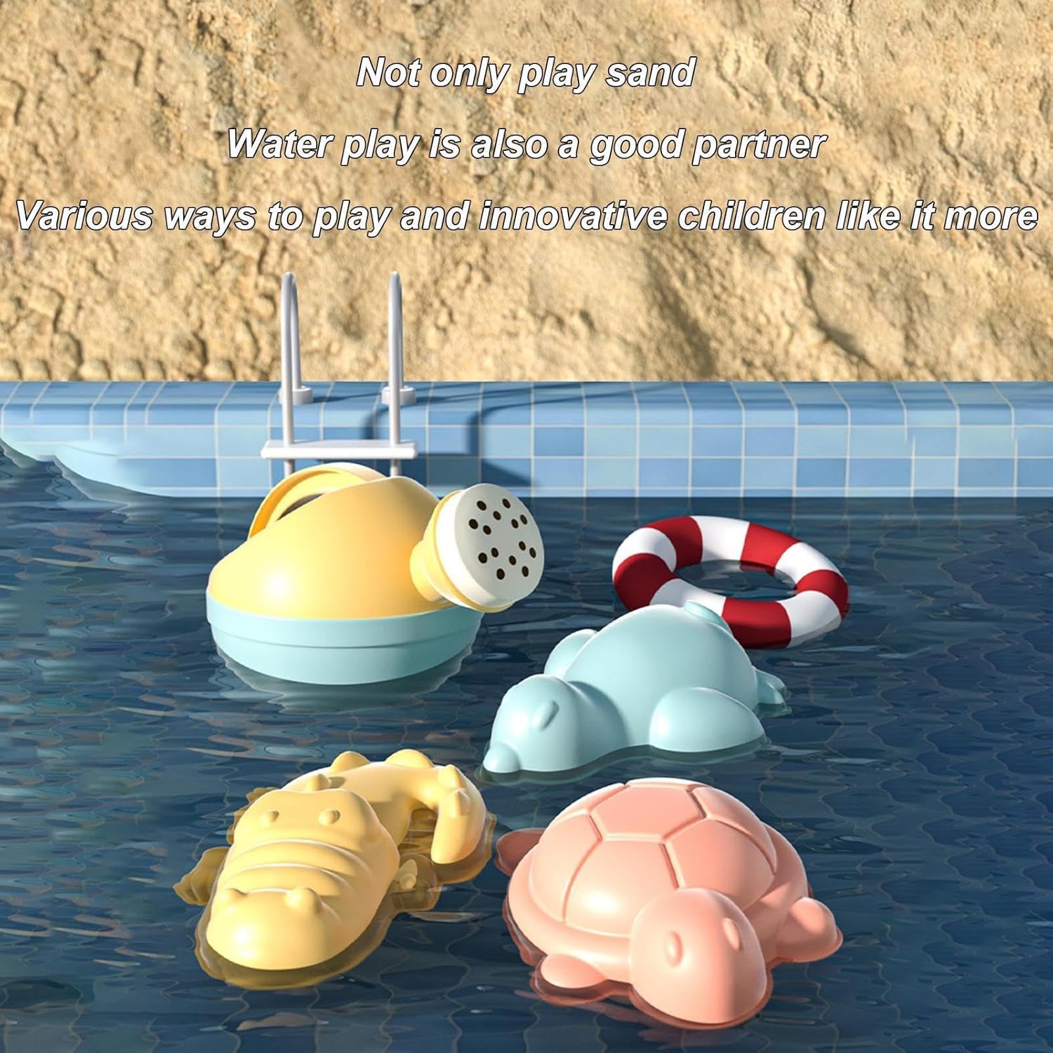 Set De Plage 11 Pièces – Seau Pliable, Pelles, Tamis, 7 Moules Animaux – ABS BPA-free – 1-5 Ans – Couleurs Vives – Cadeau Idéal