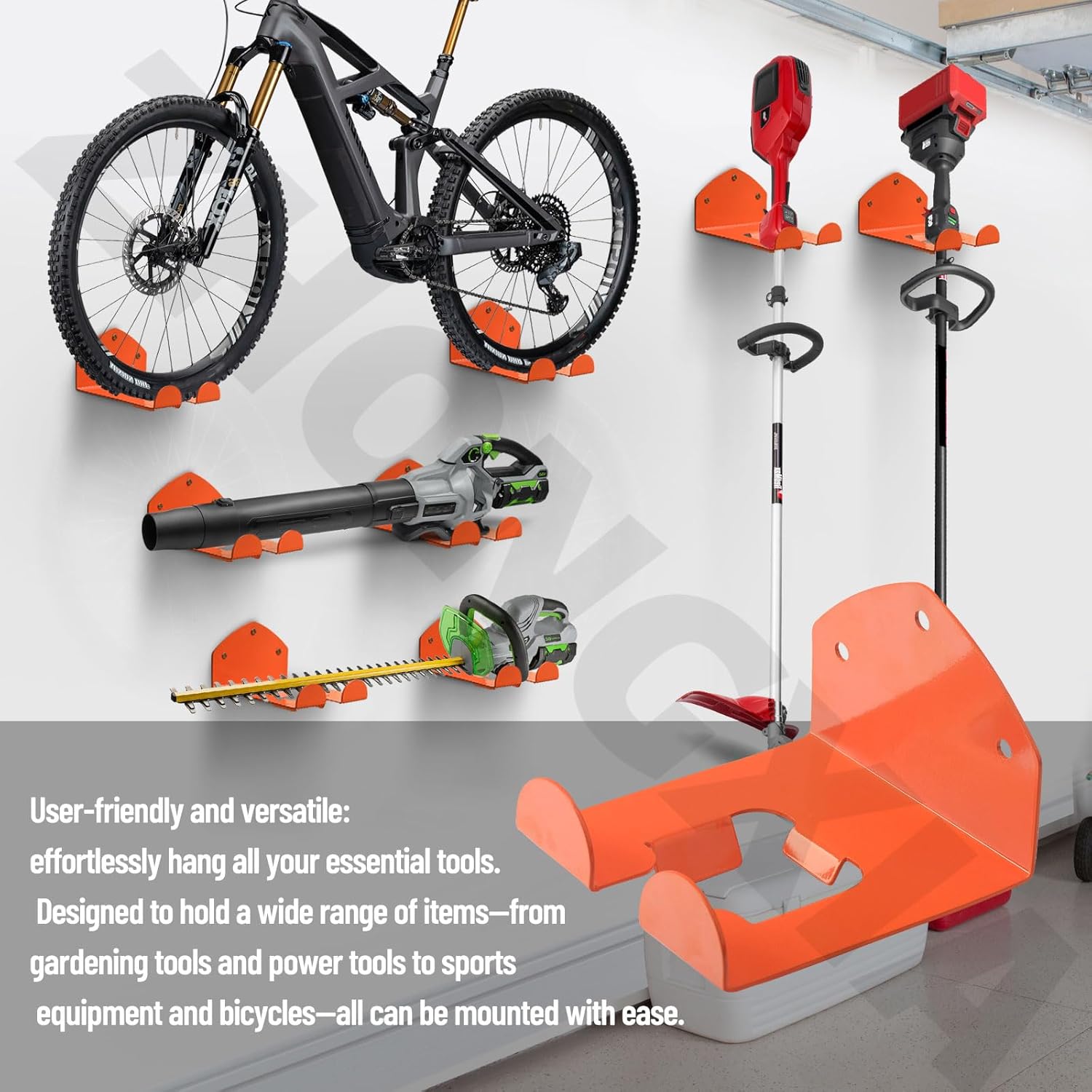 2 Pack Trimmer Rack Suit Trimmer Rack Garden Power Tool Hanger Garage Storage for Stihl Kombi, Grass/Hedge Trimmer, Adjustable, Wall Mount, Garage Tool Storage and Organization