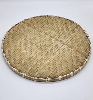 竹製 丸型 ざる 編み目デザイン Amazon.co.jp: 天然竹製 盆ざる 16、18、20、22、25、28、30、33