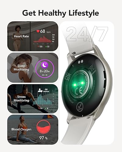 Miniatura 4 de AGPTEK Reloj inteligente para mujer (respuestahacer llamadas) - Reloj inteligente para teléfonos Android iOS con monitor de frecuencia cardíaca para