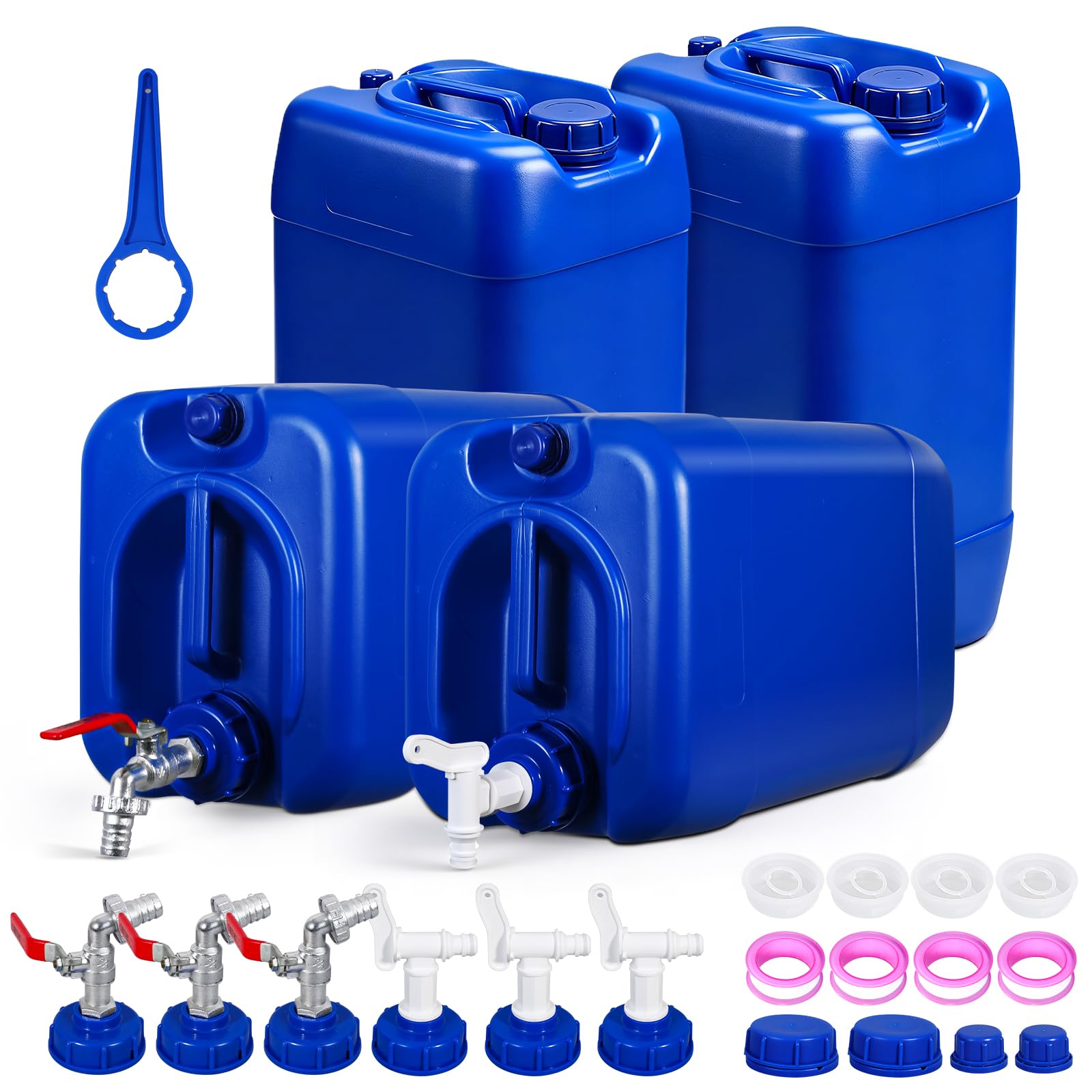 UMETASS 4-Pack 6.6 Gallon Water Storage Container