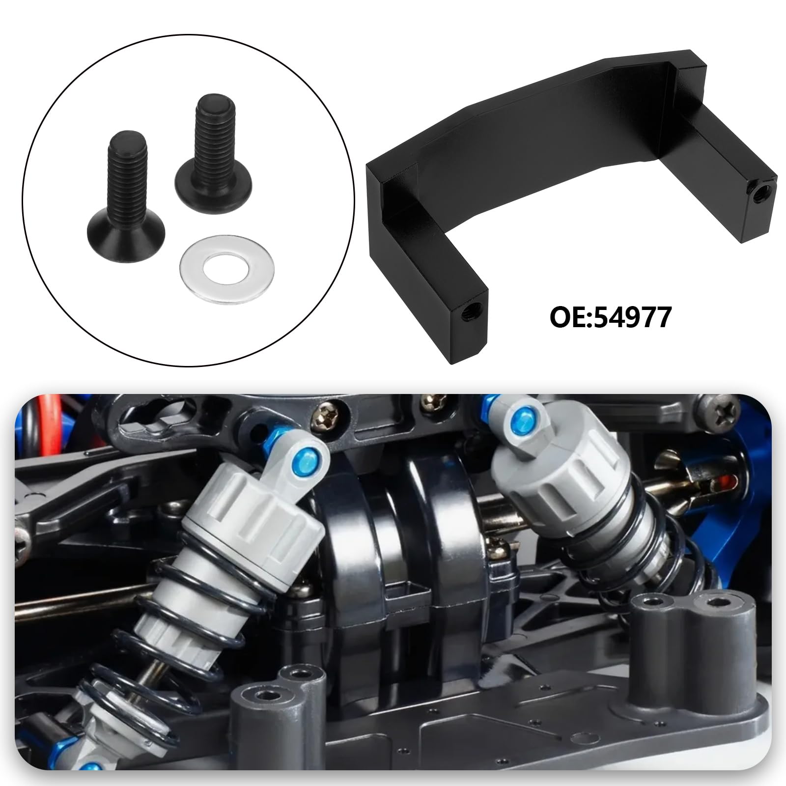 LT Easiyl 1PC Aluminum Servo Mount Compatible with T-amiya TT-02 Chassis OE 54977 RC Car Metal Servo Holder RC Car Servo Mounting Frame Black - Image 2