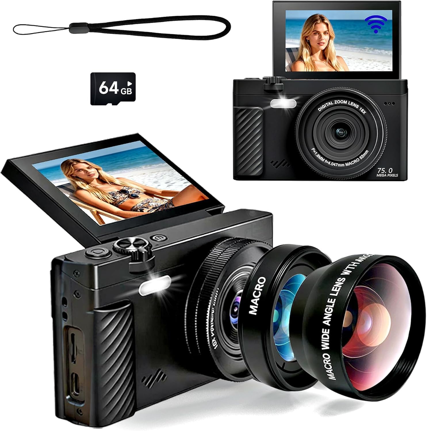 デジタルカメラ Camera autofocus Amazon.com : 4K Digital Camera for Photography, 64MP UHD Autofocus