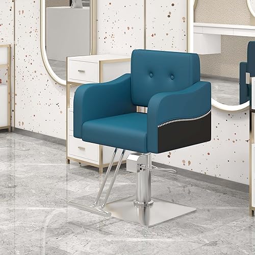 Miniatura 27 de Silla de peluquería, silla de peluquería para estilista, silla de peluquería giratoria de 360 grados, silla de bomba hidráulica de alta resistencia