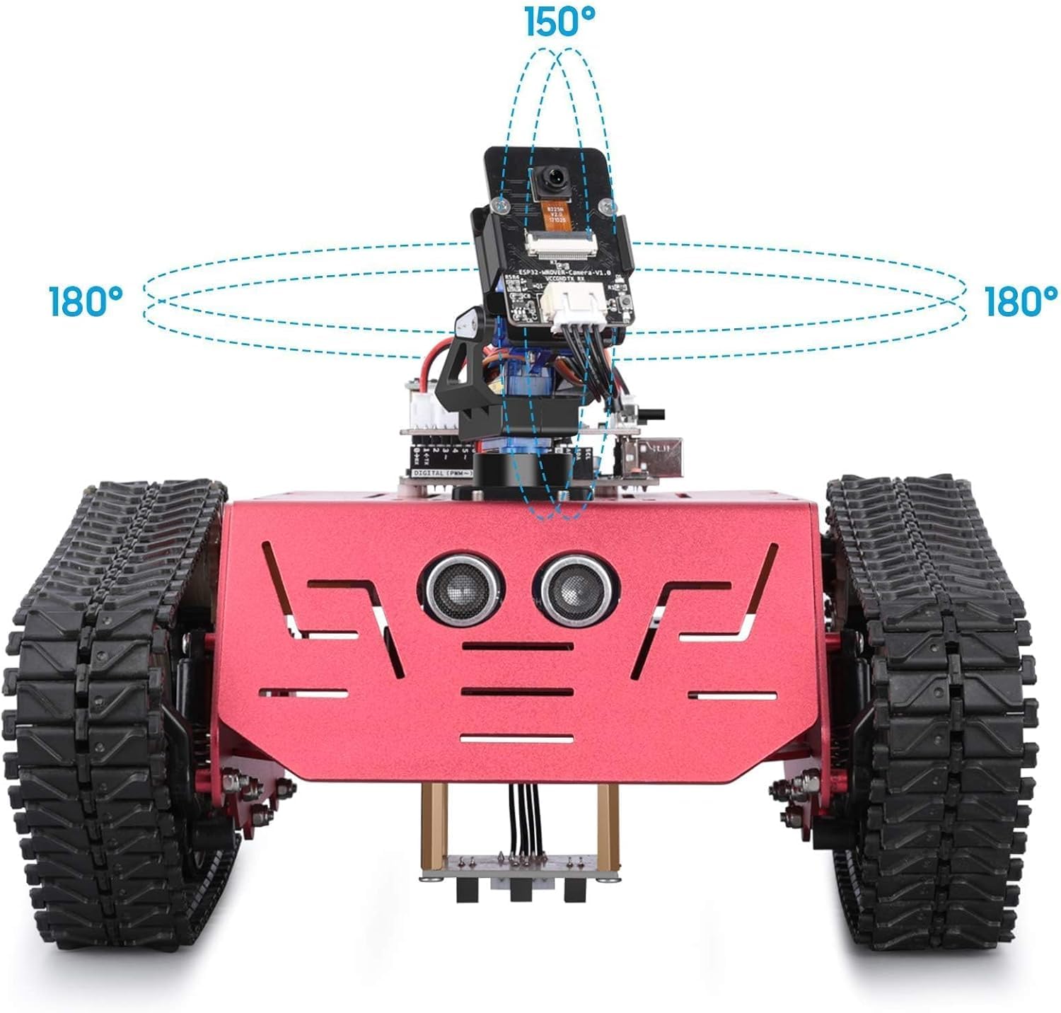ELEGOO Smart Robot Tank Kit Kompatibel mit Arduino IDE Elektronik Baukasten mit UNO R3, Ultraschallsensor, Bluetooth & Camera Modul, Auto Tank Roboter Spielzeug für Kinder