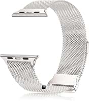 Pulseira Milanese Starlight Off White para Apple Watch 38mm/40mm/41mm/42mm Series 10 – Aço Inoxidável Magnética Metálica Premium