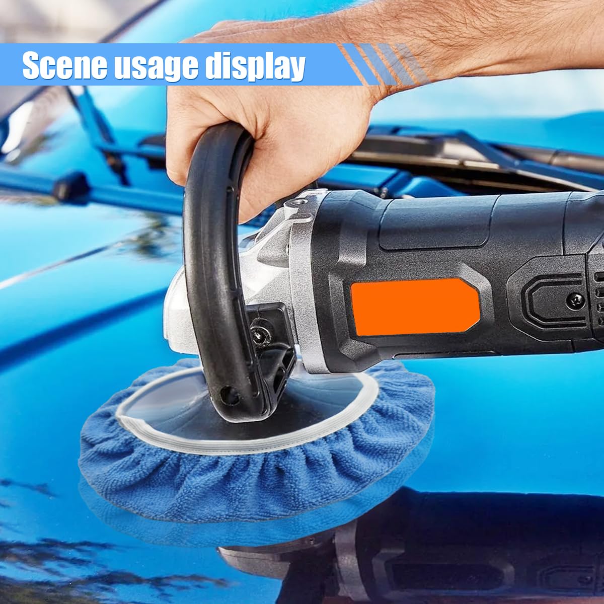 15 cuscinetti lucidanti per auto, cuscinetti morbidi per lucidatura da 12,7 a 15,2 cm, kit di copertura in cera per lucidatura orbitale auto, 10 cofani in microfibra + 5 coperture in lana per
