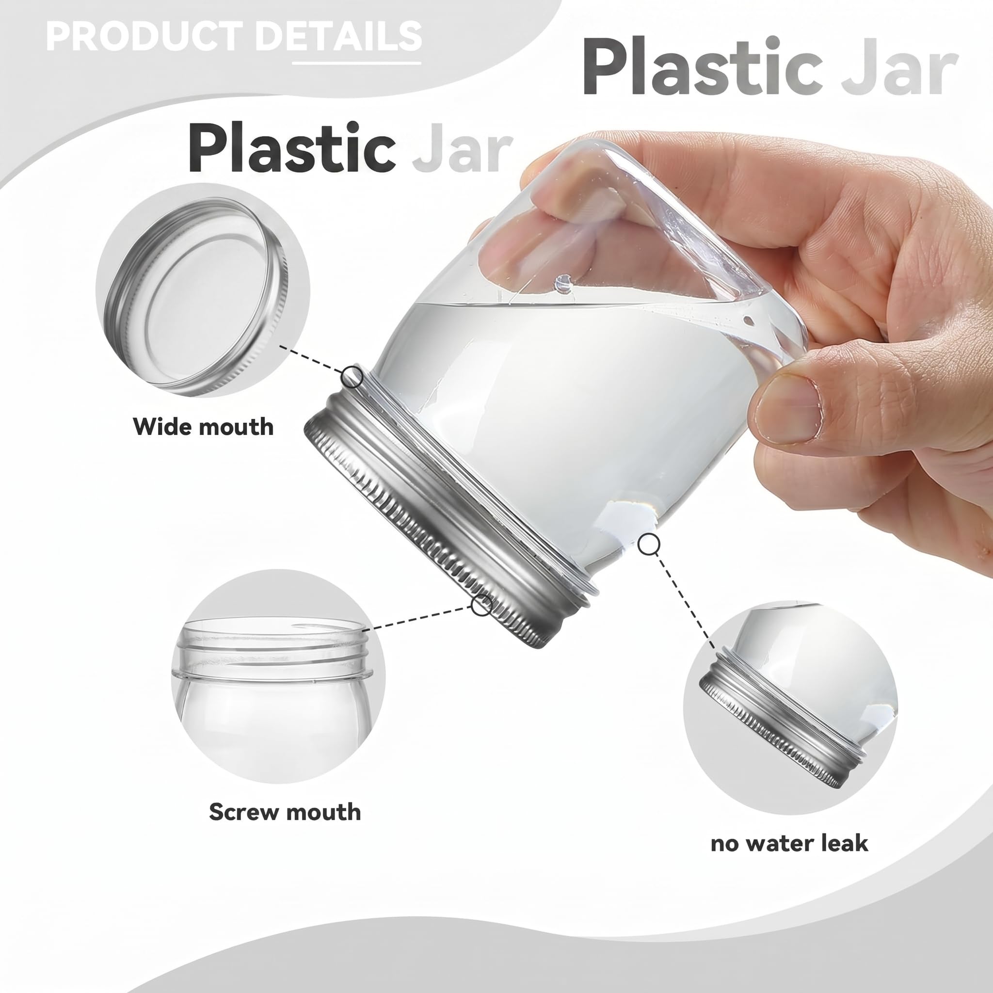 Amazon.com: novelinks 8 oz Clear Plastic Jars with Airtight Lids