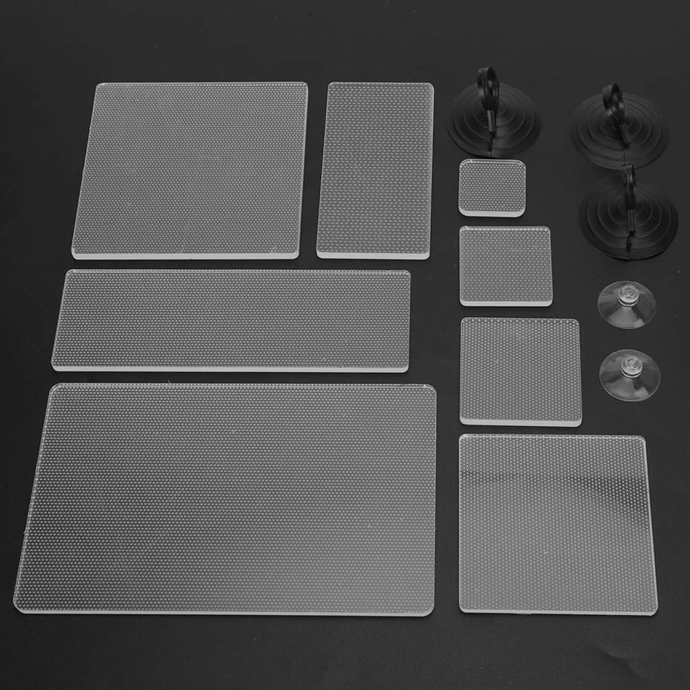 13Pcs Acrylic Clear, Stamp Block with White Dotted Line for Blocks Set Stamps Scrapbooking Crafts Making Stamping Tools Craft