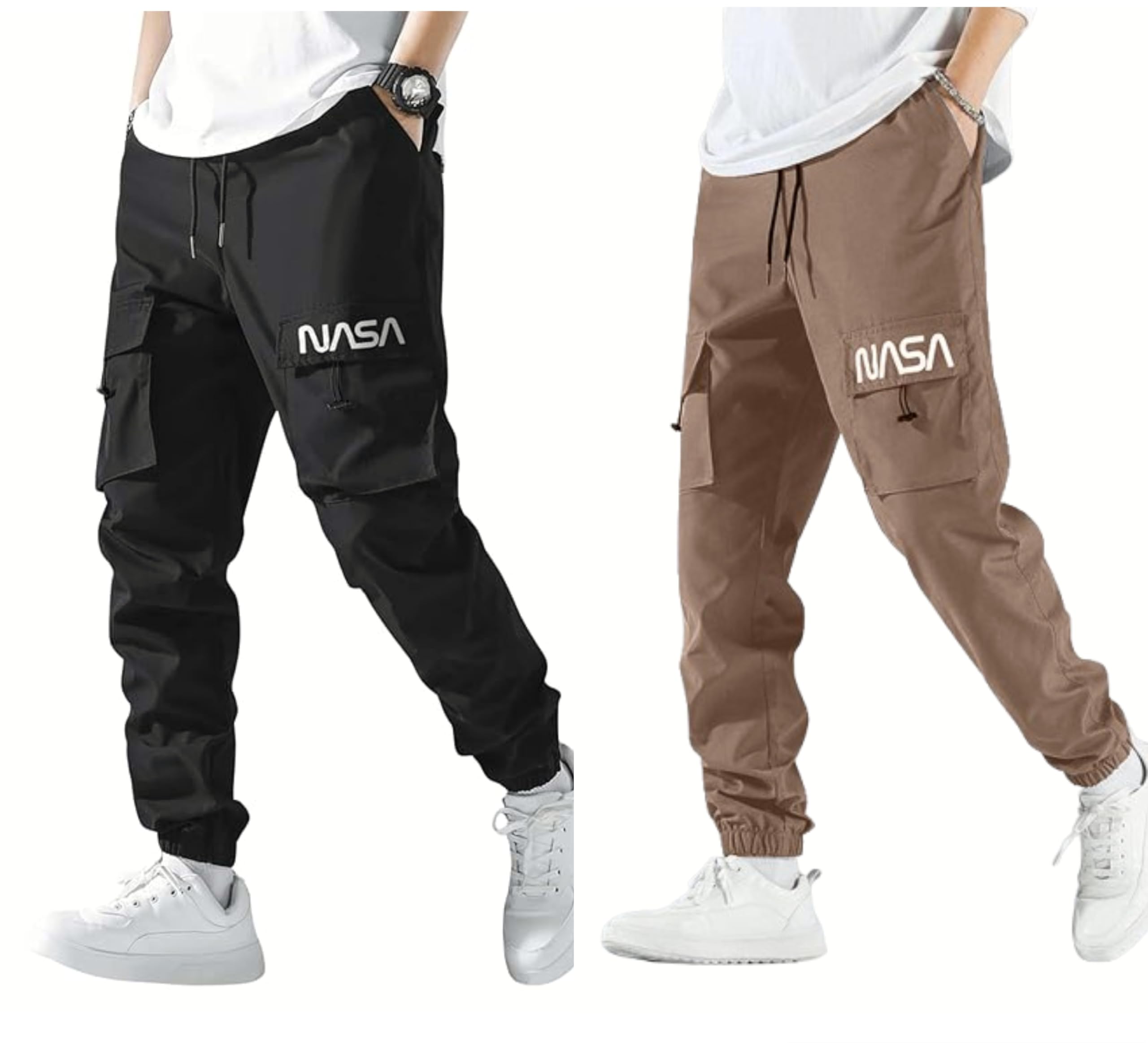 swastik aparels Swastik Apparels Men's NASA Track Pant Combo | Track Pants | Lower | Joggers | Combo of 2 | Pack of 2 Pant | Cargo Pant (BLK+KHK)-picture-21