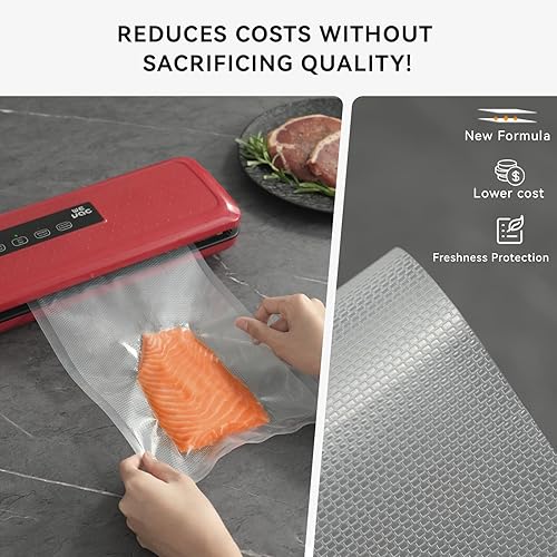 Miniatura 8 de Bolsas de rollos selladores al vacío para alimentos, 3 rollos de 11 pulgadas x 50 pies, ideales para almacenamiento de alimentos, al vacío y