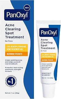 PanOxyl Acne Clearing Spot Treatment, 10% Benzoyl Peroxide, For Face, 1 oz | Maximum Strength, Fast-Acting, Clears & Helps Prevent Acne, Calms Redness, With Allantoin, Bisabolol & Sodium Hyaluronate