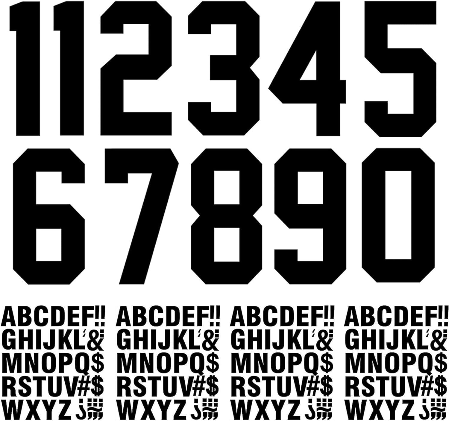 147 Pcs Iron on Numbers Iron on Letters,8 Inch T-Shirt Heat Transfer 0 to 9 Jersey Soft Iron-on Numbers,2 Inch Iron on Letters for DIY Team Uniform Sports T-Shirt Craft Decor (Black)