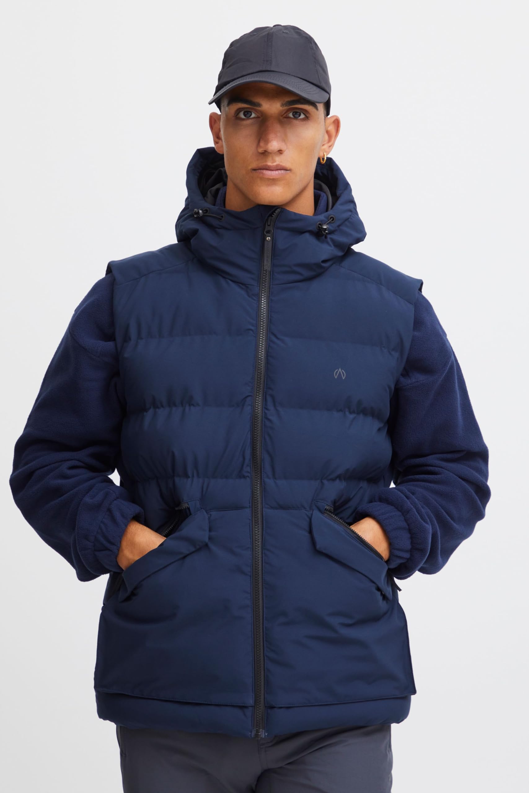 NBPetro - Gilet trapuntato da uomo, traspirante, con cappuccio e tasche, Navy Blazer (2048), XL