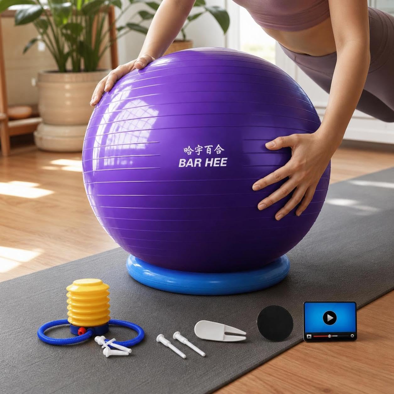 P da Ginnastica Anti-Scoppio con Pompa Inclusa per Esercizi, Pilates, per Casa