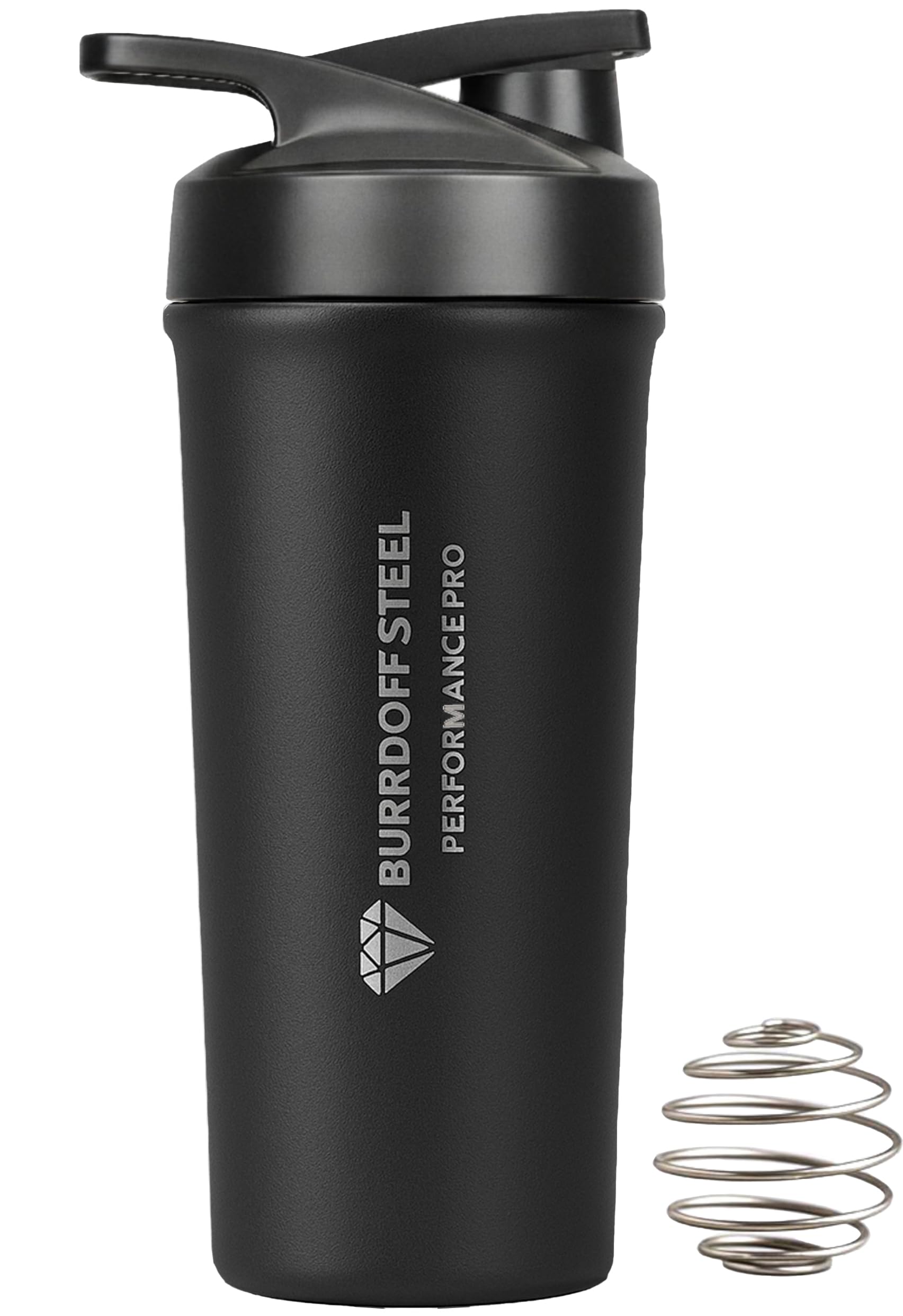 BURRDOFF Steel Performance Pro Protein Shaker Bottle, Gym Shaker Steel Shaker Bottle Gym Shaker Bottle shaker bottles for protein shake gym protein shaker bottle (Black)-image-16