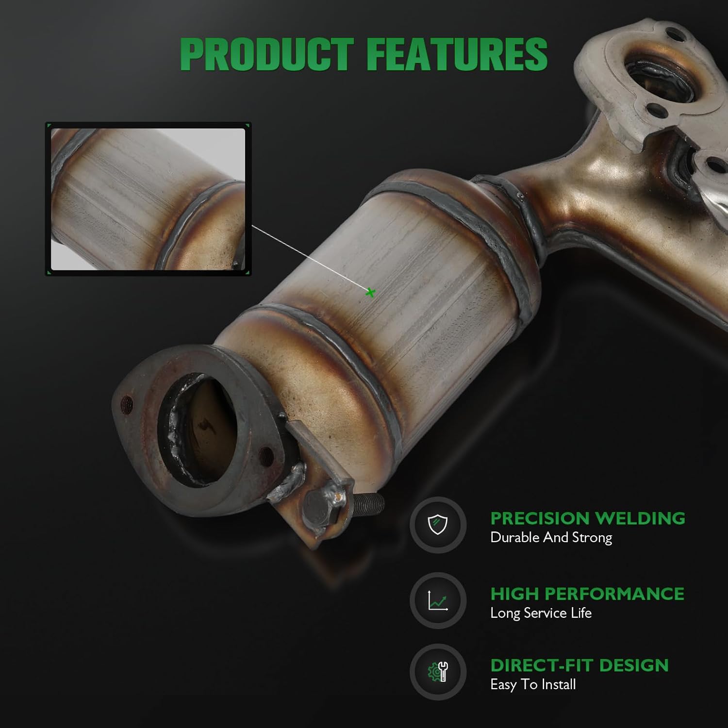 SCITOO 16466 16465 Front and Rear 2PCS Catalytic Converter Fit For Lexus For ES300 2002-2003,For Toyota For Camry 2002-2006,3.0L,EPA Compliant