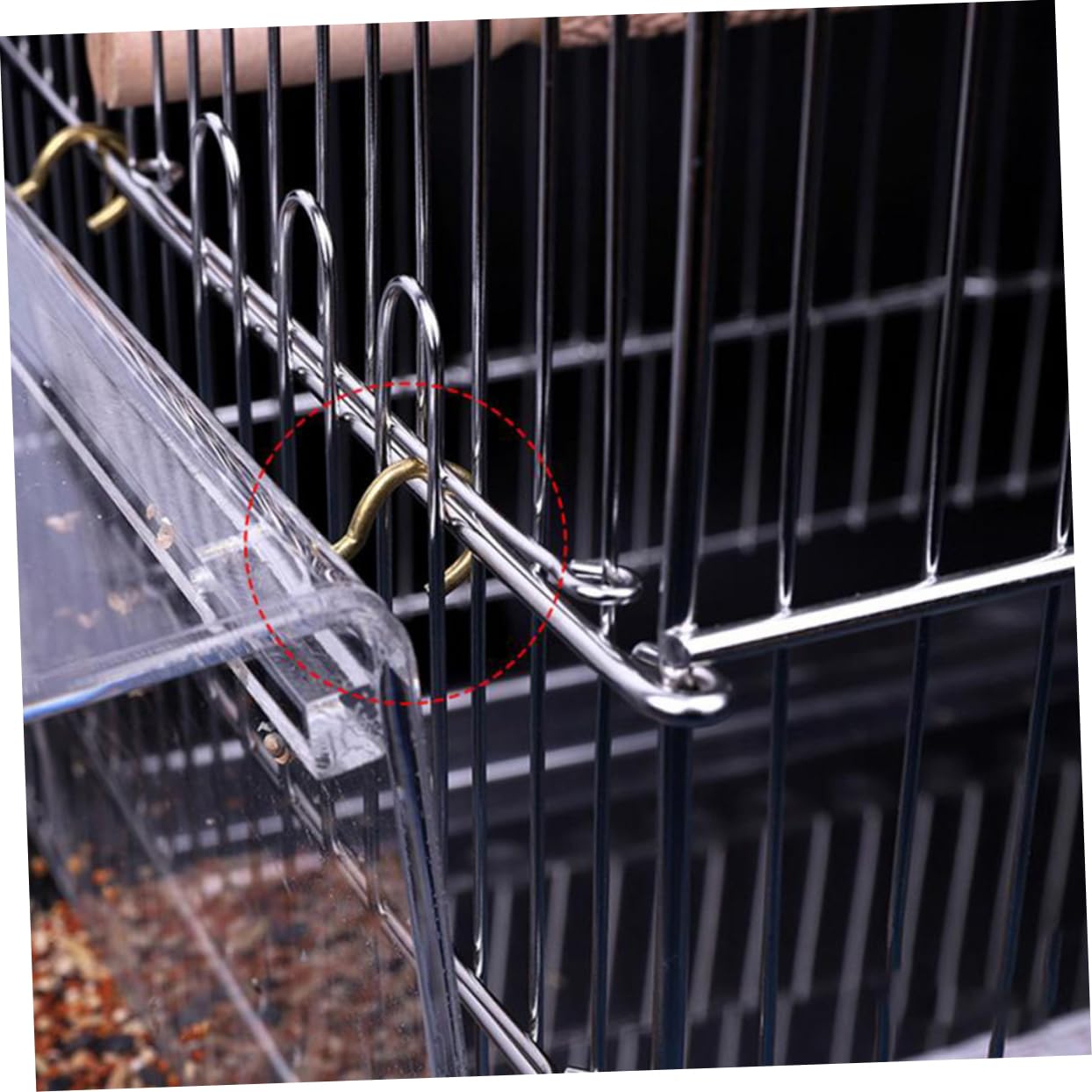 COLLBATH Mangiatoia per Uccelli Selvatici Vassoio Profondo Tazze Acrilico Trasparente Resistente Divisorio per Cibo di Drenaggio Facile da Pulire e Riempire