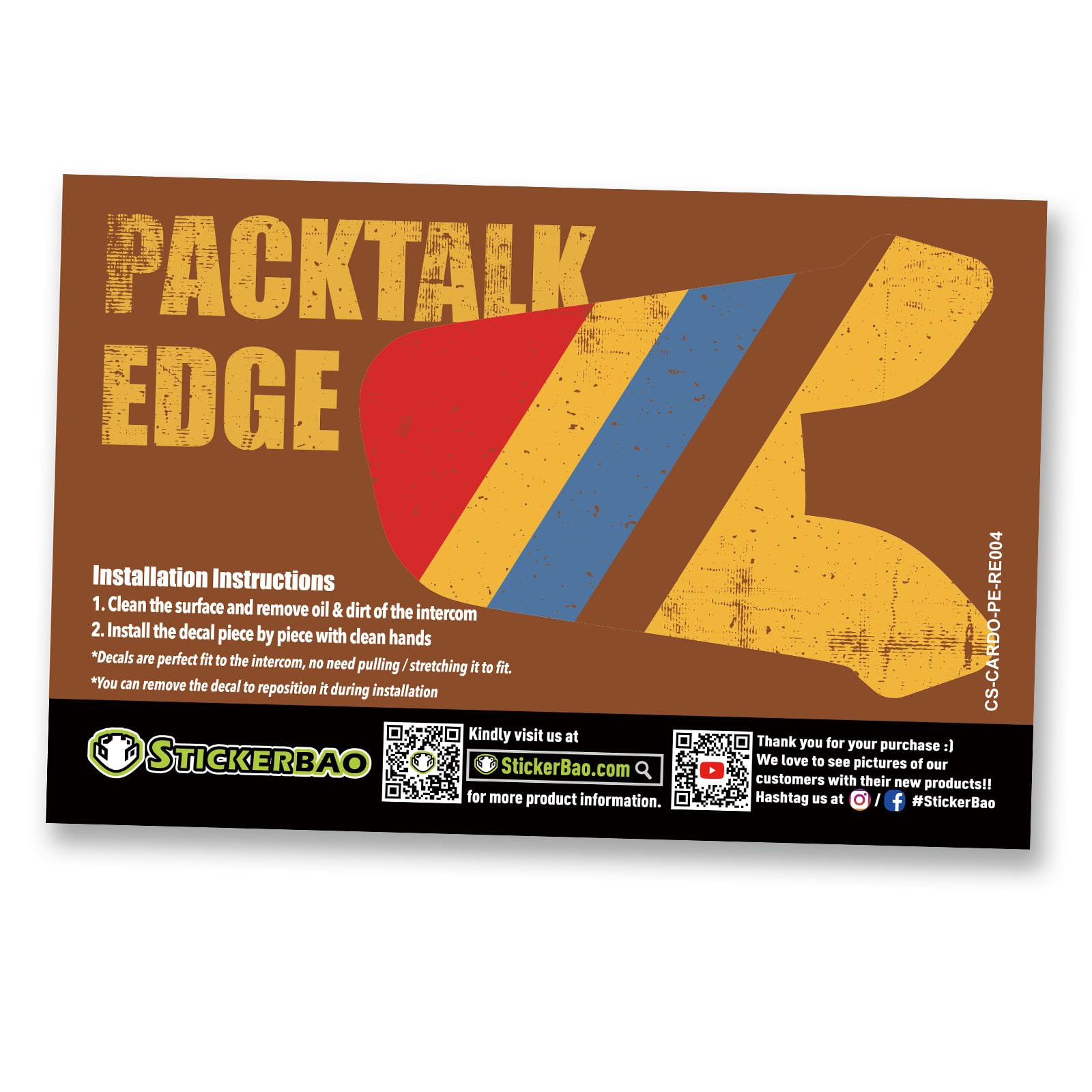 MC MOTOPARTS Headsets Decal Protection Cover Sticker x2 RE004 Vintage Retro Yellow Compatible with Cardo Packtalk Edge